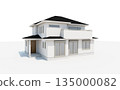 一棟簡單的兩層白色房屋 135000082