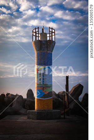 Miaoli Tongxiao Coast Lighthouse and Breakwater View Miaoli Tongxiao Coast Lighthouse and Breakwater View 135000579