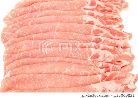 薄切國產豬裡肌[白色背景，摳圖] 135000821