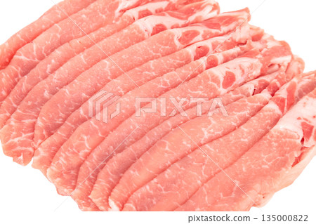 薄切國產豬裡肌[白色背景，摳圖] 135000822