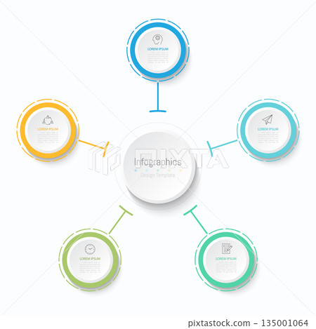 Infographic 5 options design elements for your business data. Vector Illustration. Infographic 5 options design elements for your business data. Vector Illustration. 135001064