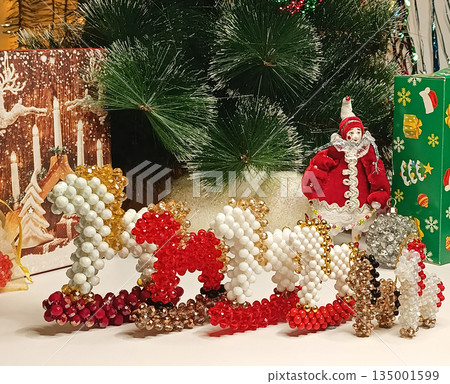 Handmade beaded horse Christmas ornament, symbol of 2026 year Handmade beaded horse Christmas ornament, symbol of 2026 year 135001599