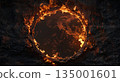 flame border frame design for text abstract orange fire motion background  135001601