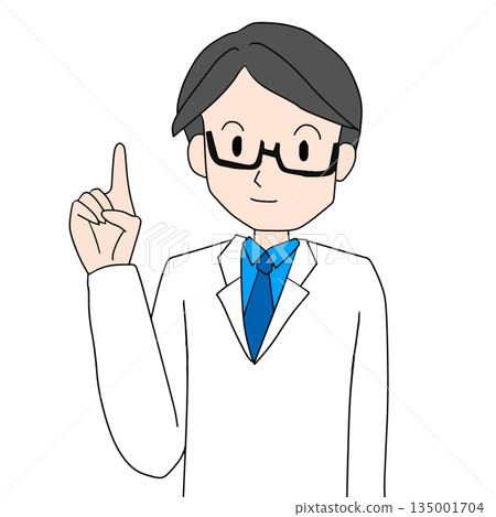 Illustration of a man representing a teacher, doctor, or specialist Illustration of a man representing a teacher, doctor, or specialist 135001704