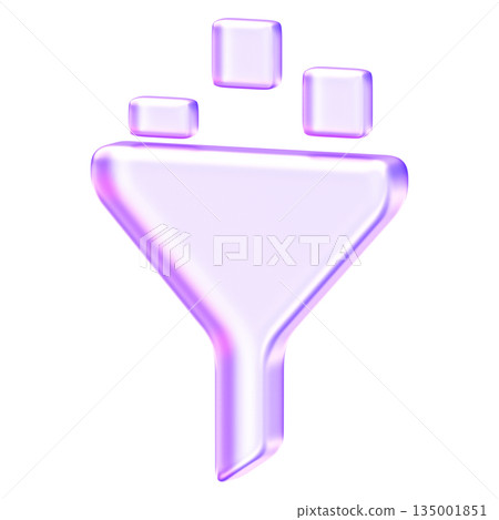 Glassmorphism filter icon with purple gradients, designed for data sorting and refinement features. It represents organization and search criteria within professional software and mobile applications Glassmorphism filter icon with purple gradients, designed for data sorting and refinement features. It represents organization and search criteria within professional software and mobile applications 135001851