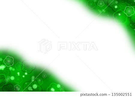 Green gorgeous watercolor style plum blossom background 135002551