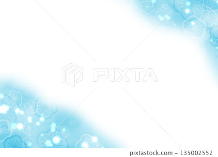 Light blue gorgeous watercolor style plum blossom background 135002552