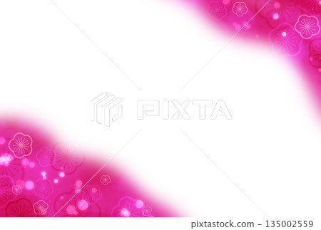 Vibrant pink gorgeous watercolor style plum blossom background 135002559