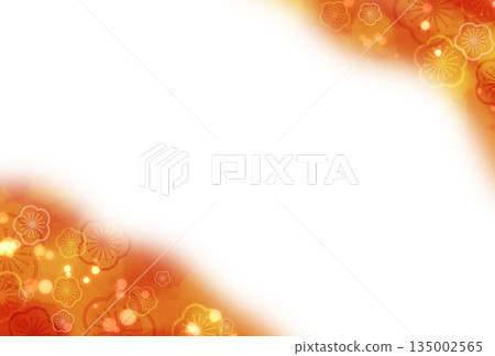 Orange gorgeous watercolor style plum blossom background 135002565