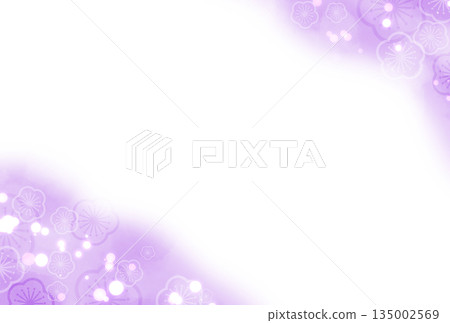 淺紫色華麗水彩風格梅花背景 135002569