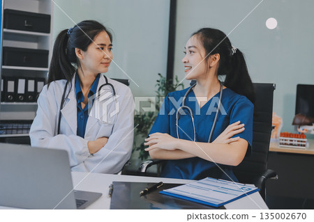 Portrait of two dedicated doctors Portrait of two dedicated doctors 135002670