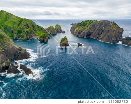 Drone shot of Hirizo Beach. Daikon Island, Aiai Cape, and numerous rocky shores are also visible. Hirizo Beach, Nakagi, Minamiizu Town, Izu Peninsula, Shizuoka Prefecture Drone shot of Hirizo Beach. Daikon Island, Aiai Cape, and numerous rocky shores are also visible. Hirizo Beach, Nakagi, Minamiizu Town, Izu Peninsula, Shizuoka Prefecture 135002780