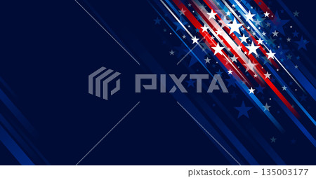 4th of july america independence day banner design of stars and line with copy space Abstract USA background vector illustration 135003177