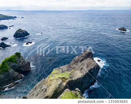 Drone shot of Hirizo Beach. Daikon Island, Aiai Cape, and numerous rocky shores are also visible. Hirizo Beach, Nakagi, Minamiizu Town, Izu Peninsula, Shizuoka Prefecture Drone shot of Hirizo Beach. Daikon Island, Aiai Cape, and numerous rocky shores are also visible. Hirizo Beach, Nakagi, Minamiizu Town, Izu Peninsula, Shizuoka Prefecture 135003685