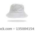 A white bucket hat is floating on a white background. 135004154