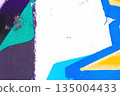 Abstract Colorful Graffiti Wall - Turquoise, Purple, Blue, Yellow Elements in Urban Street Art Style 135004433