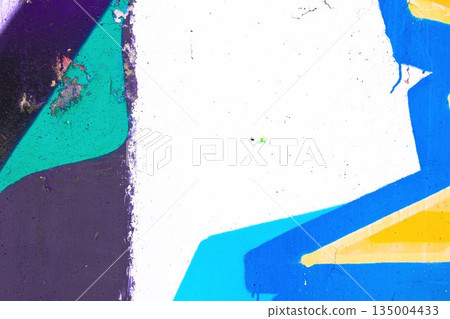Abstract Colorful Graffiti Wall - Turquoise, Purple, Blue, Yellow Elements in Urban Street Art Style Abstract Colorful Graffiti Wall - Turquoise, Purple, Blue, Yellow Elements in Urban Street Art Style 135004433