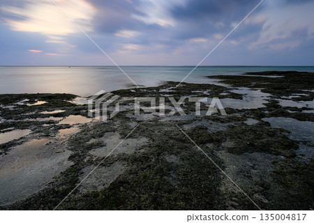 Beautiful coastal sunset, Okinawa scenery, Kanai Beach Beautiful coastal sunset, Okinawa scenery, Kanai Beach 135004817