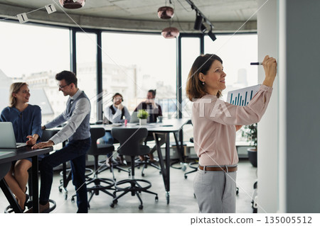 Business coworkers sharing modern office. Business coworkers sharing modern office. 135005512