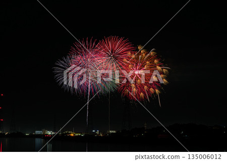 Scenes from the Atsumi Peninsula Fireworks Festival in Tahara City (Aichi Prefecture) 135006012