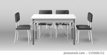 3D table and chairs mockup isolated on background 135006152