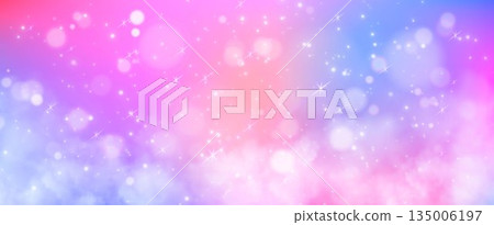 Unicorn rainbow bg with sparkling bokeh lights 135006197