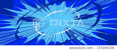 Anime explosion background with radial burst 135006206