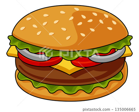 Cheeseburger Burger Food Illustration Design 135006665