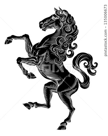 Heraldic Coat of Arms Crest Rearing Heraldry Horse Heraldic Coat of Arms Crest Rearing Heraldry Horse 135006673