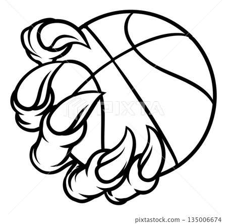 Basketball Ball Claw Cartoon Monster Animal Hand Basketball Ball Claw Cartoon Monster Animal Hand 135006674