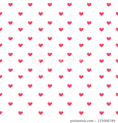 Whimsical tiny heart sketch seamless pattern, cute romantic doodle background. Ditsy small red hand drawn hearts on white background. Simple Valentines day bg Whimsical tiny heart sketch seamless pattern, cute romantic doodle background. Ditsy small red hand drawn hearts on white background. Simple Valentines day bg 135006749
