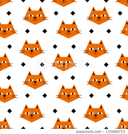 Fox face cartoon seamless pattern background for wallpaper and wrapping Fox face cartoon seamless pattern background for wallpaper and wrapping 135006753