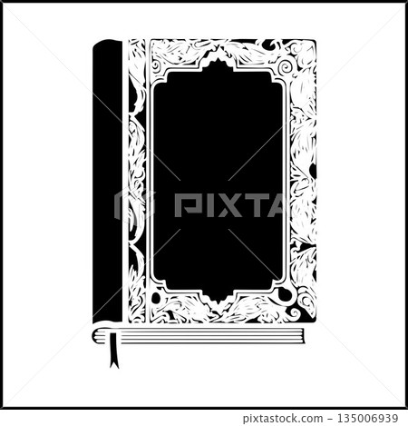 Black Book icon Simple book symbol pictogram illustration, Cartoon open book and pages. Education concept. Line drawing. Opened books sign store logo. Flying pages. World book day. 135006939