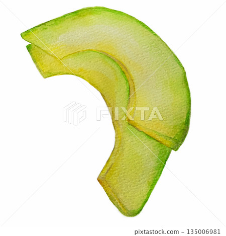 Watercolor avocado slices illustration Watercolor avocado slices illustration 135006981