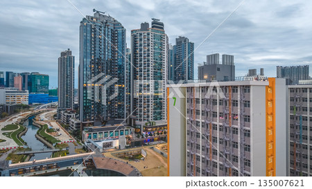 Modern Kai Tak Residential Buildings in Urban Hong Kong Dec 25 2025 135007621
