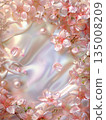 花卉系列 | 櫻花色閃亮貝殼狀花框背景 135008209