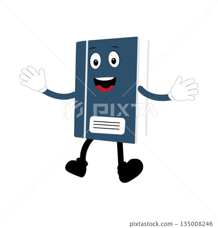 Cute cartoon book set character with different emotions and in action. Collection of cartoon,retro, groovy characters. Vector flat icons set isolated on white background. Cute cartoon book set character with different emotions and in action. Collection of cartoon,retro, groovy characters. Vector flat icons set isolated on white background. 135008246
