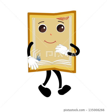 Cute cartoon book set character with different emotions and in action. Collection of cartoon,retro, groovy characters. Vector flat icons set isolated on white background. Cute cartoon book set character with different emotions and in action. Collection of cartoon,retro, groovy characters. Vector flat icons set isolated on white background. 135008266