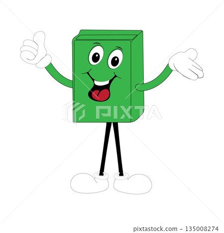Cute cartoon book set character with different emotions and in action. Collection of cartoon,retro, groovy characters. Vector flat icons set isolated on white background. Cute cartoon book set character with different emotions and in action. Collection of cartoon,retro, groovy characters. Vector flat icons set isolated on white background. 135008274
