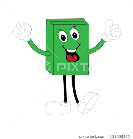 Cute cartoon book set character with different emotions and in action. Collection of cartoon,retro, groovy characters. Vector flat icons set isolated on white background. Cute cartoon book set character with different emotions and in action. Collection of cartoon,retro, groovy characters. Vector flat icons set isolated on white background. 135008275