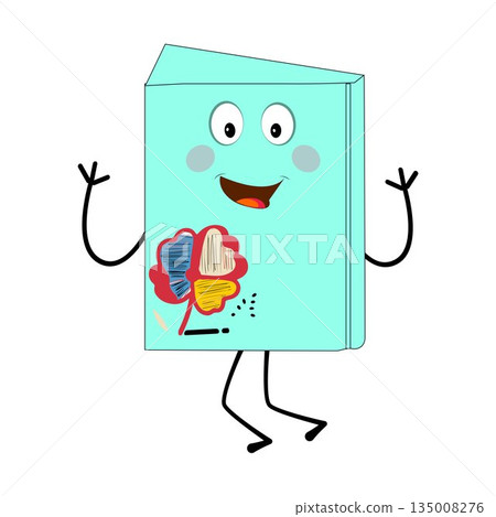 Cute cartoon book set character with different emotions and in action. Collection of cartoon,retro, groovy characters. Vector flat icons set isolated on white background. Cute cartoon book set character with different emotions and in action. Collection of cartoon,retro, groovy characters. Vector flat icons set isolated on white background. 135008276