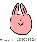 Rabbit face illustration 135008324
