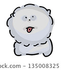 Illustration of a dog that looks like cotton candy 135008325