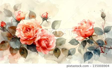 Beautiful pink rose bouquet on a grunge vintage floral background makes a romantic wedding card gift blooming with nature and beauty for a red Valentine day blossom Beautiful pink rose bouquet on a grunge vintage floral background makes a romantic wedding card gift blooming with nature and beauty for a red Valentine day blossom 135008904