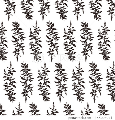 薄荷綠手繪單色插圖 135008941