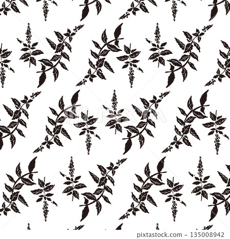 薄荷綠手繪單色插圖 135008942