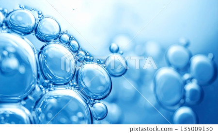 Abstract blue background featuring a bright sky with sun and clouds decorated by glowing bokeh bubbles and magic sparkles for a shiny holiday vector illustration wallpaper design Abstract blue background featuring a bright sky with sun and clouds decorated by glowing bokeh bubbles and magic sparkles for a shiny holiday vector illustration wallpaper design 135009130