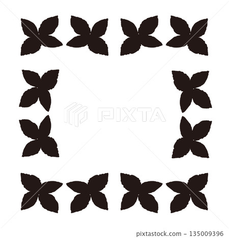 手繪薄荷葉插圖(單色黑白) 手繪薄荷葉插圖(單色黑白) 135009396