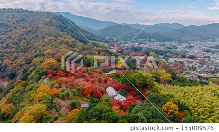 Nov 24 2025 Scenic landscape of Sagaogurayamacho district in Kyoto Japan 135009576