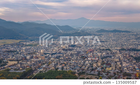 Nov 24 2025 Saga Arashiyama Skyline Over Kyoto Mountains And River 135009587